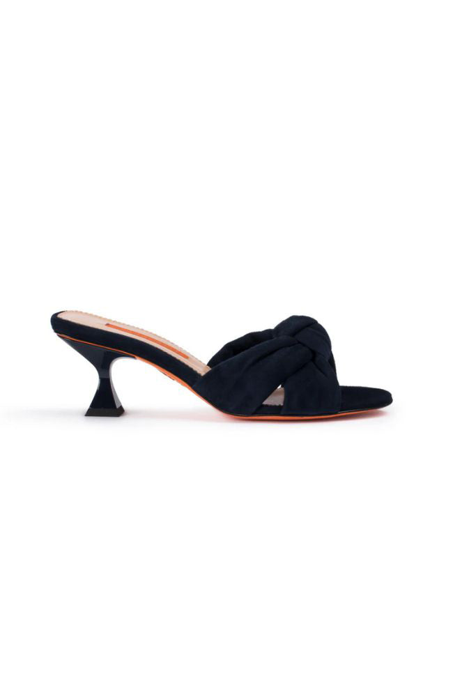 Sofia Mid Suede Mule Navy 50mm