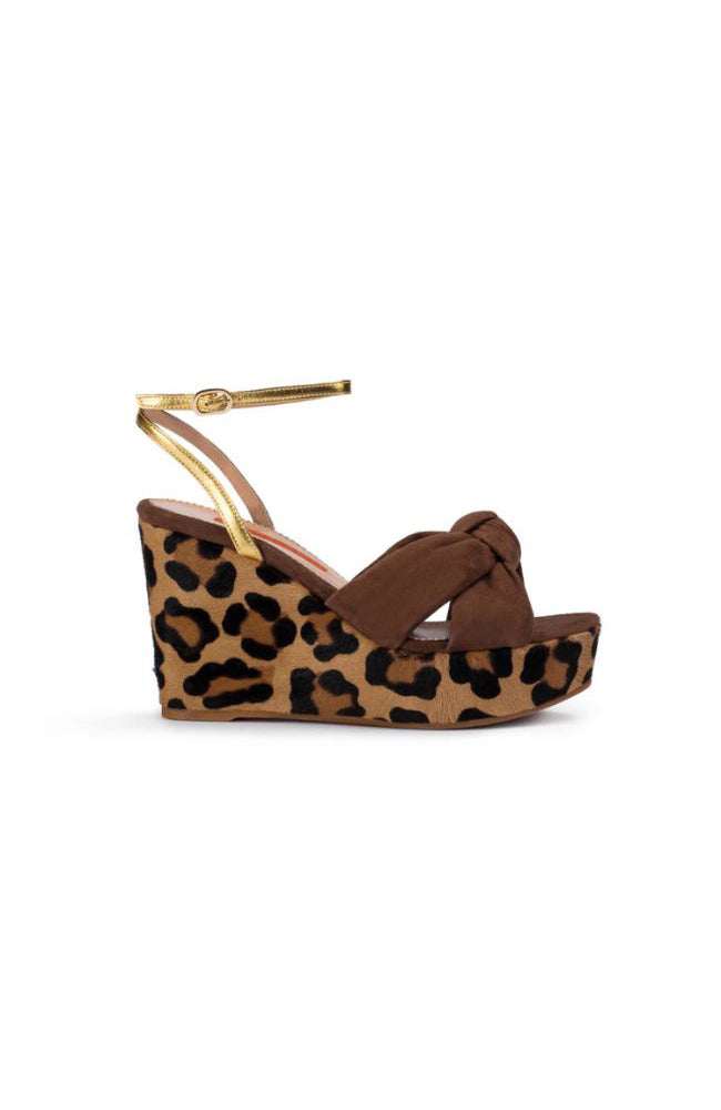 Sofia Pony Hair Suede Cheetah 90mm