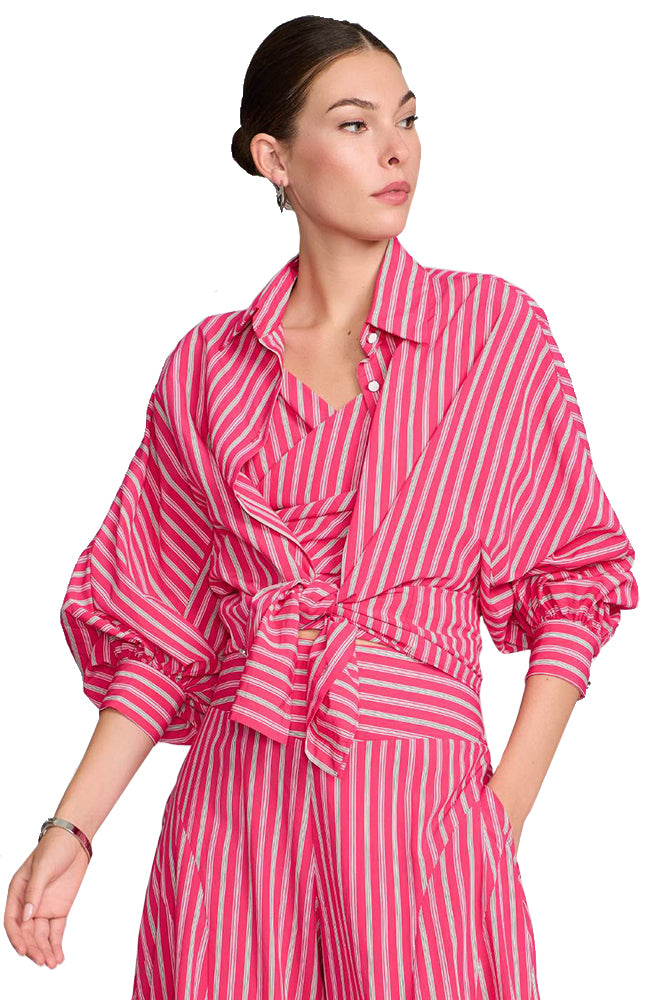 Oxford Blouse with Blouson Sleeve