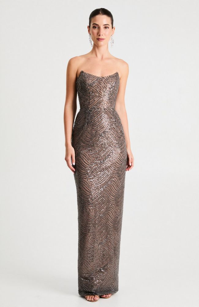 Natasha Dress in Gunmetal