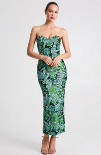 Monique Dress in Emerald Floral
