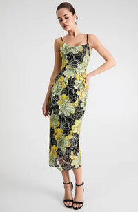 Emilia Dress in Chartreuse