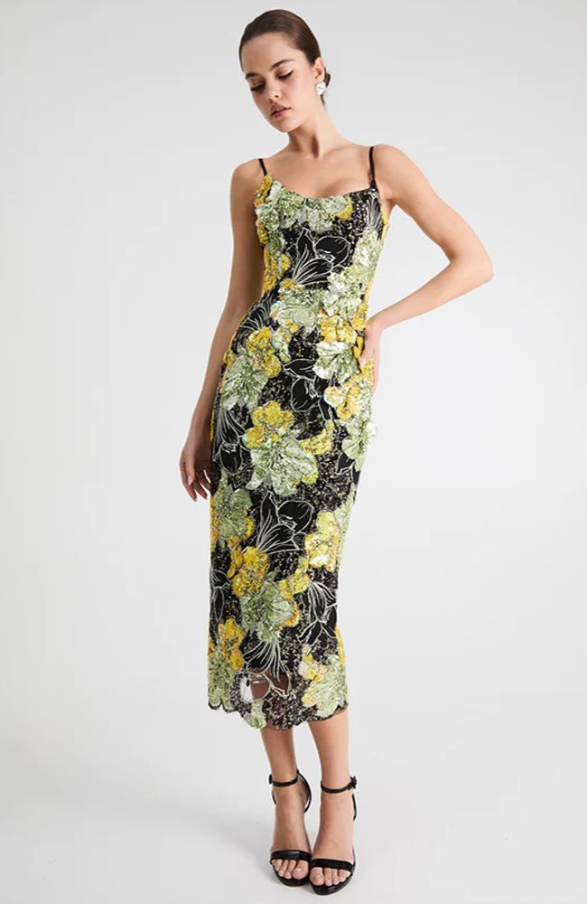 Emilia Dress in Chartreuse