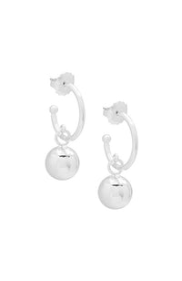 Slv Metal Bead Hoop Earrings