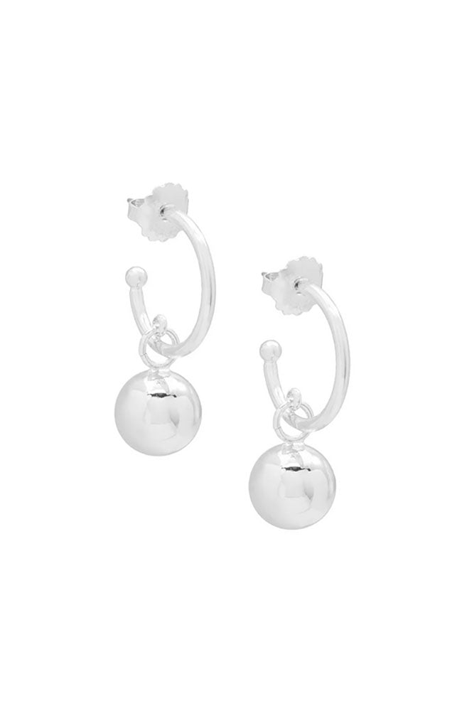 Slv Metal Bead Hoop Earrings