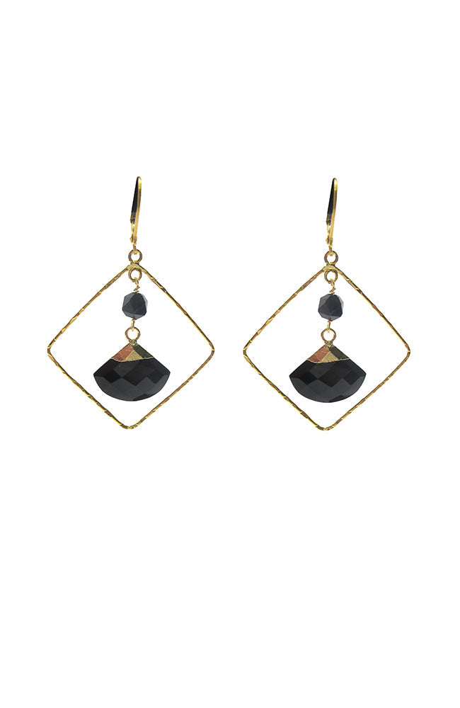 Diamond Hoop Fan Gem Onyx