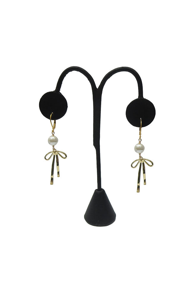 Pearl Bowtie Earrings
