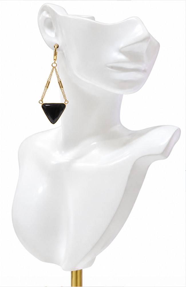 Black Triangle Earrings