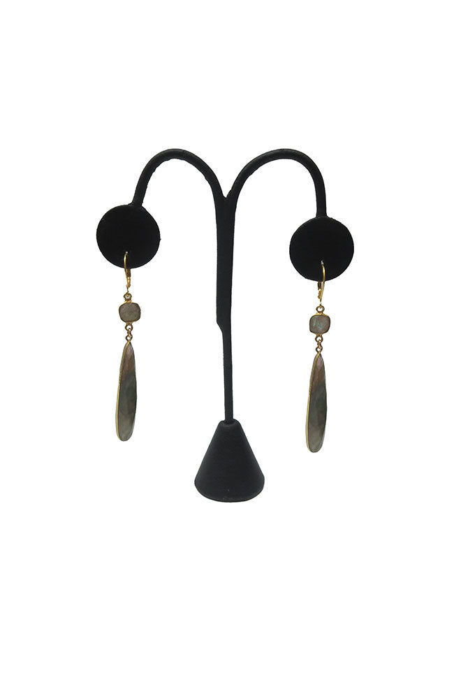 Lab Circle & Drop Earrings