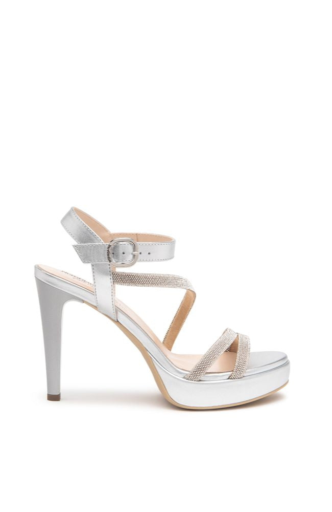 Silver Strapped Heel
