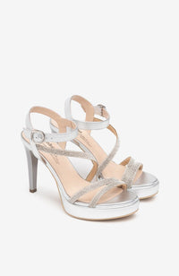 Silver Strapped Heel