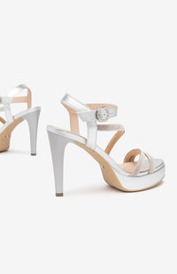 Silver Strapped Heel