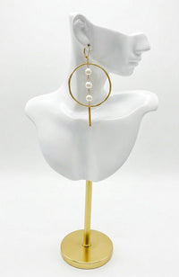 Lg Hoop 3 Pearl Earring