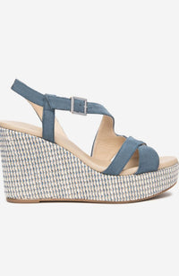Denim Suede Wedge
