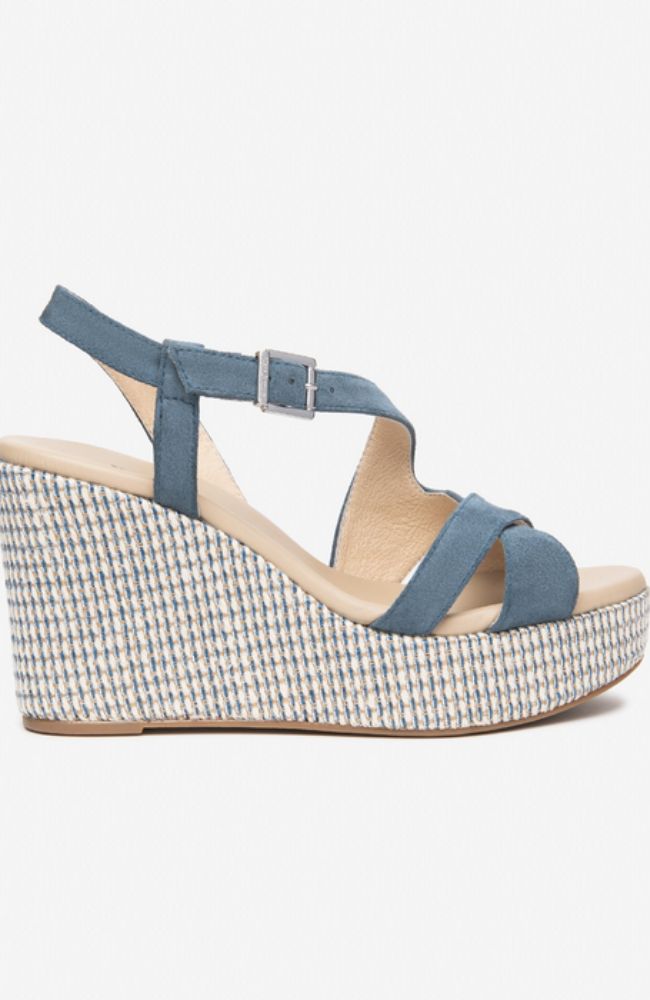 Denim Suede Wedge