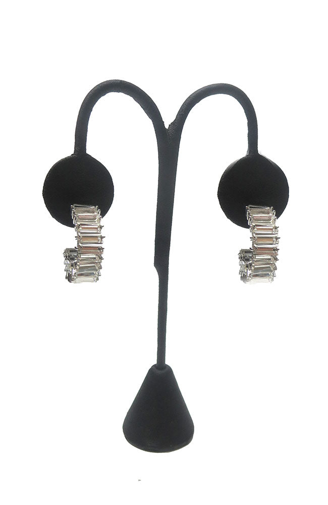 Baguette Earring Rhodium