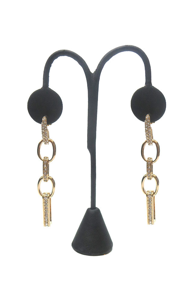 Rhodium Crys Chainlink Earring