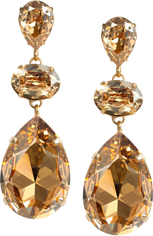 Gold Shadow Crystal Drop Earring