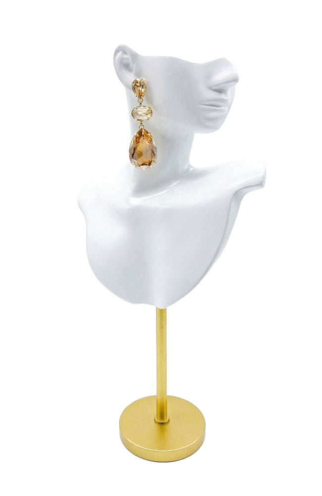 Golden Shadow Crystal Drop Earrings