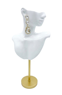3 Crystal Oval Earring Clear