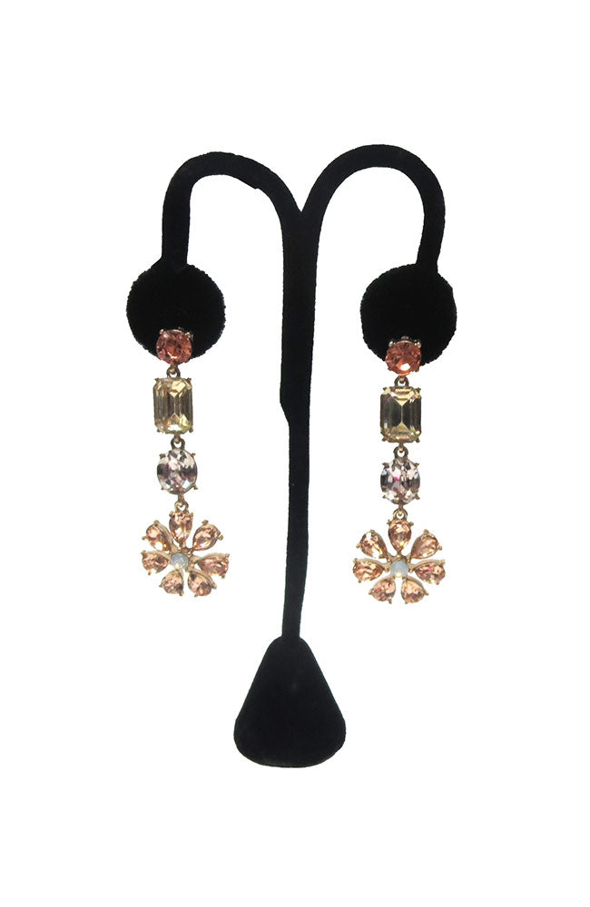 Crystal Flower Drop Earring