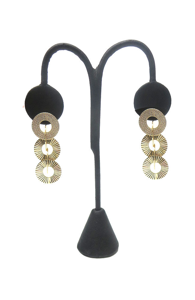 CZ Triple Loop Earring
