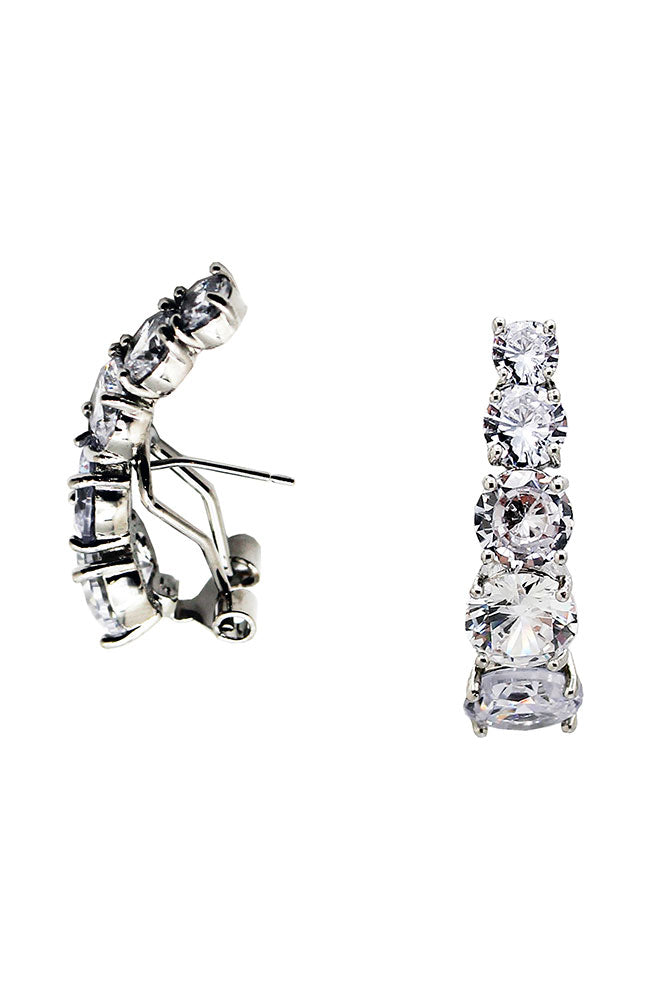 Graduated CZ Prong Set Earring