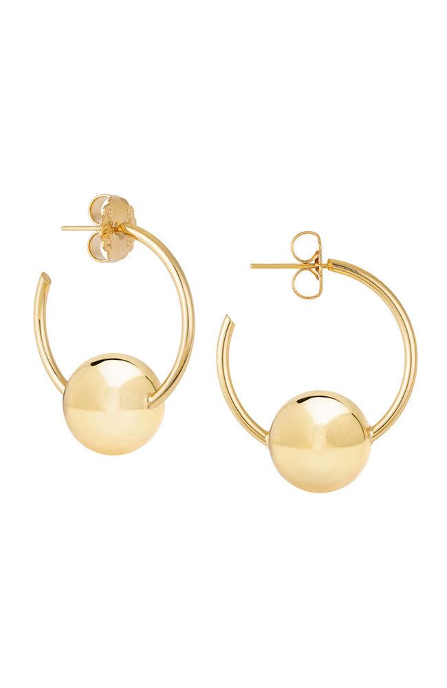 Gold Hoops with Ball