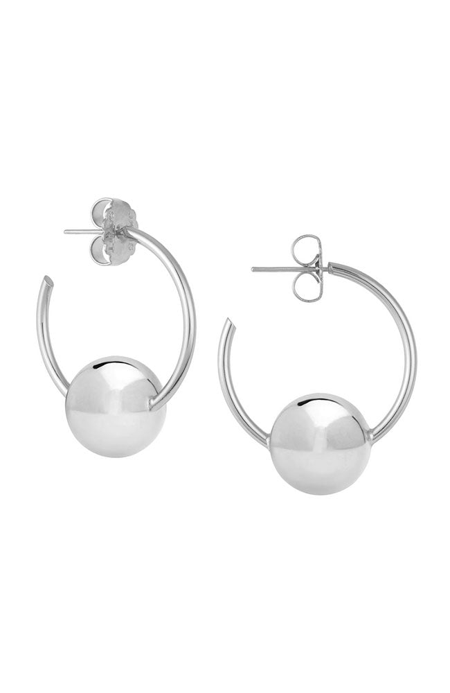 Silver Hoops with Ball