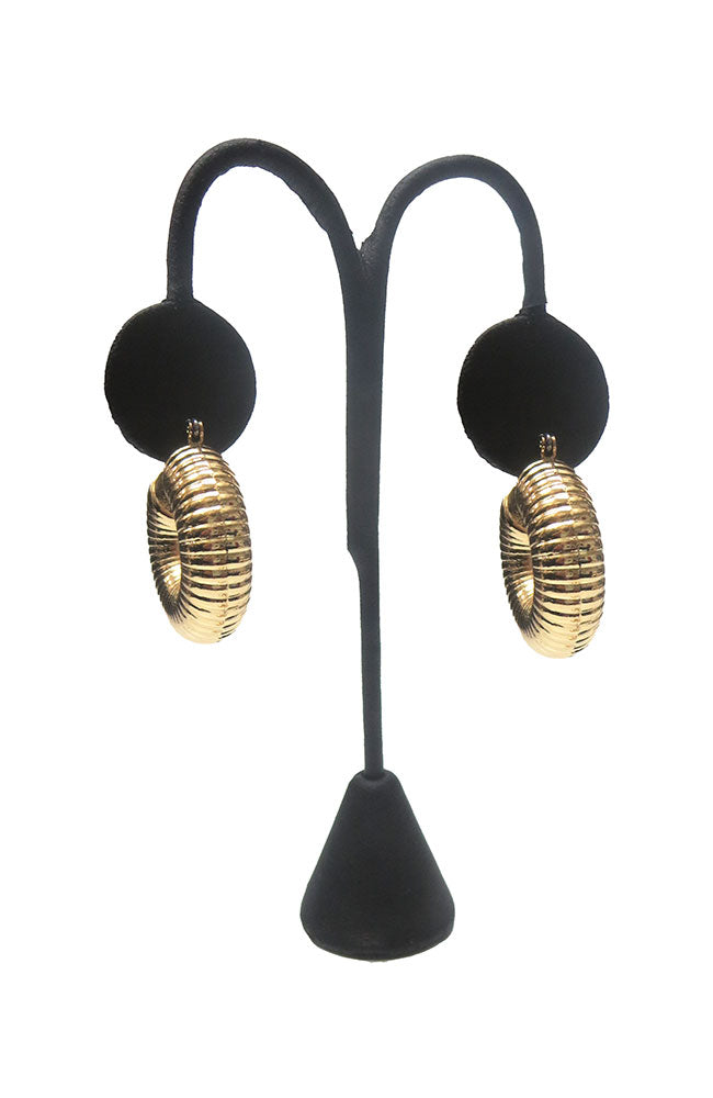 Gold Ribbed Hoop
