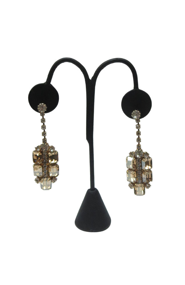 Golden Shadow Crystal Earrings