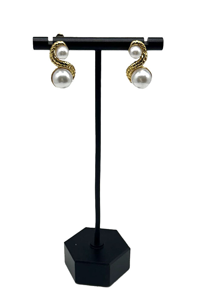 2 Pearl Swirl Earrings
