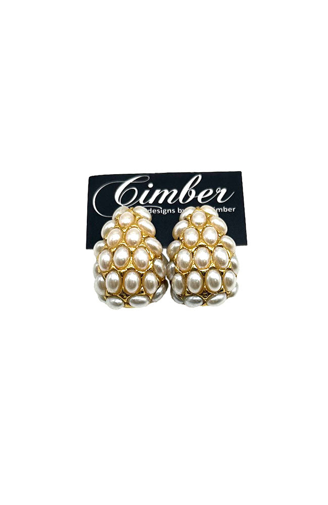 Pearl Puffy Teardrop Earrings