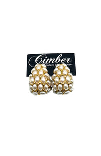 Pearl Puffy Teardrop Earrings