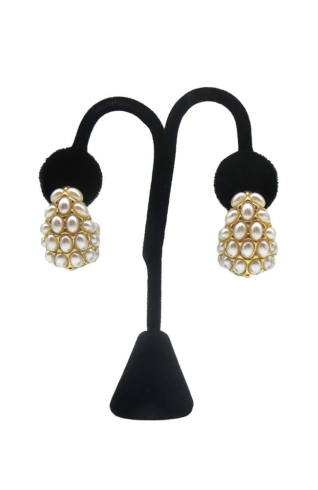 Pearl Puffy Teardrop Earrings