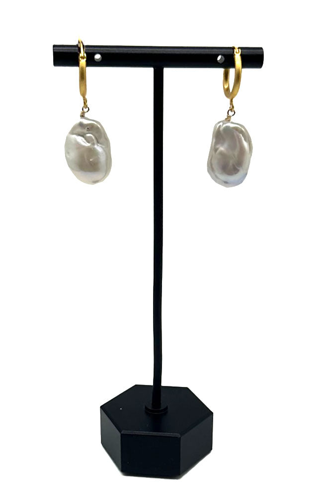 Baroque Pearl Leverback Earrings