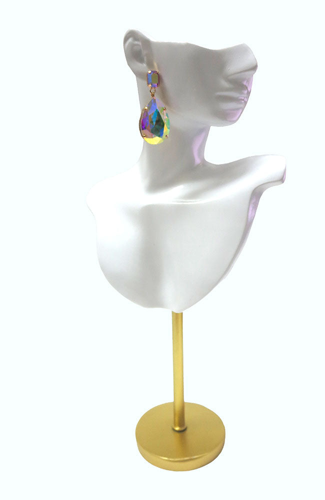 Siam AB and Astral Pink Swarovski Crystal Drop Earrings