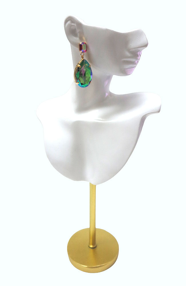 Pink and Green Crystal Earrings