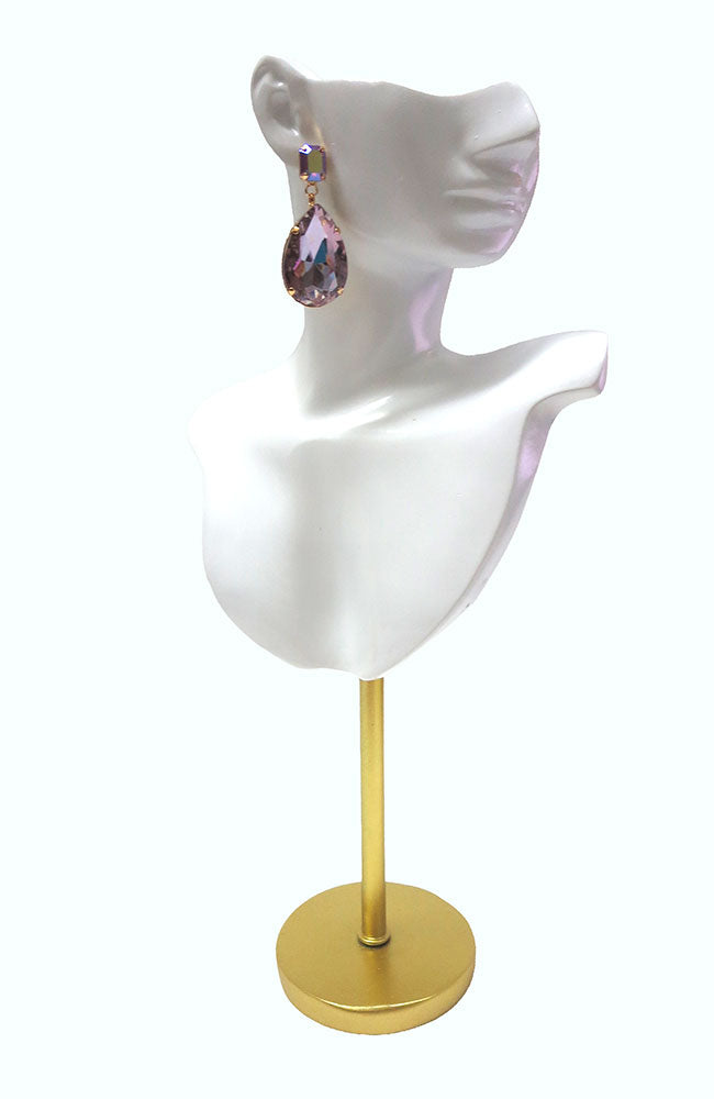 Pink and Clear Crystal Earrings