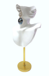 Silver Blue Shade Swarovski Crystal Drop Earrings