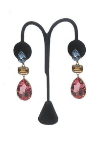 High Polished Gold Multi Color Earrings