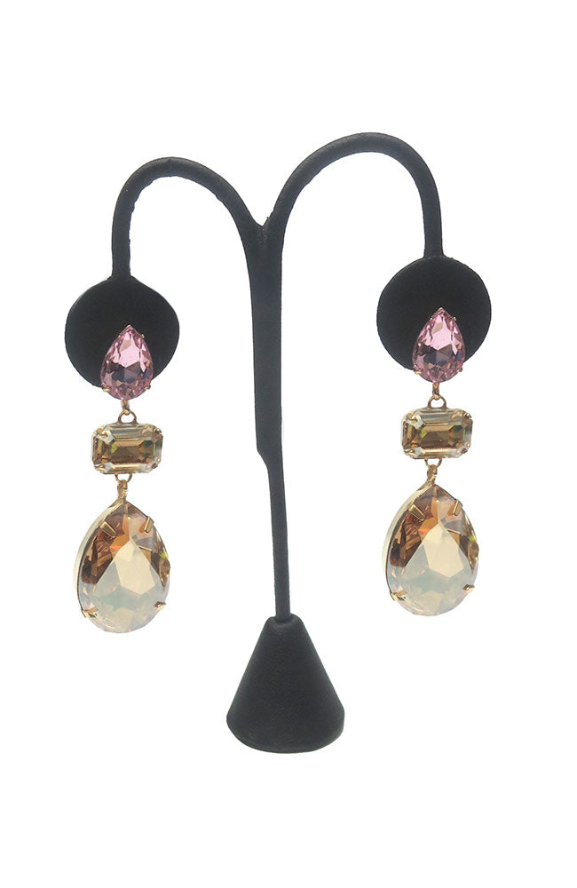 High Polished Gold Multi Color Earrings