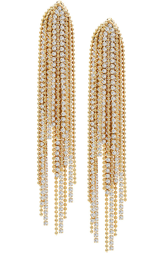 Gold Crystal Fringe Earrings