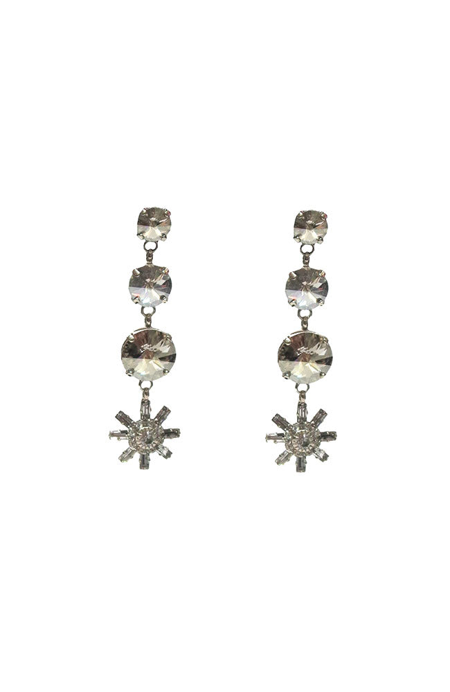 Rhodium CSS Crystal Flower Earring