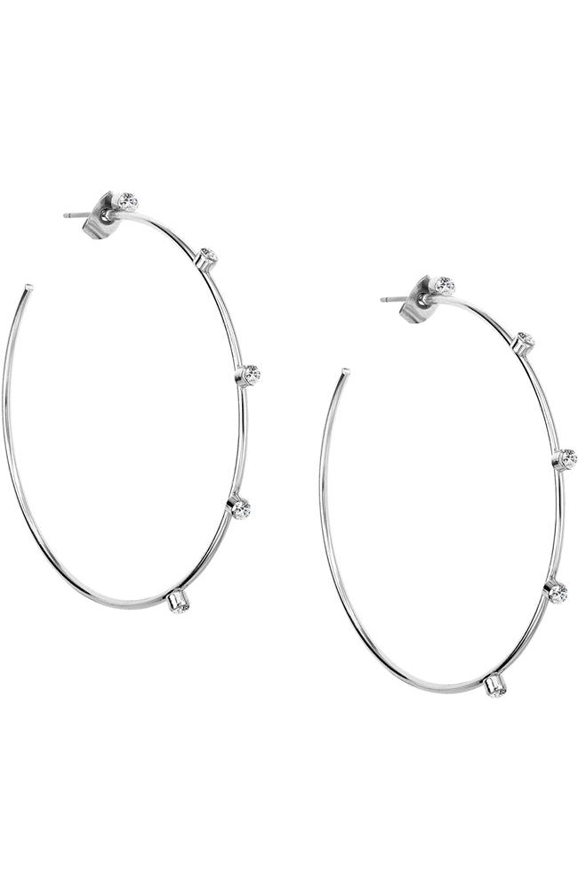 2" CZ Studded Hoop Earring