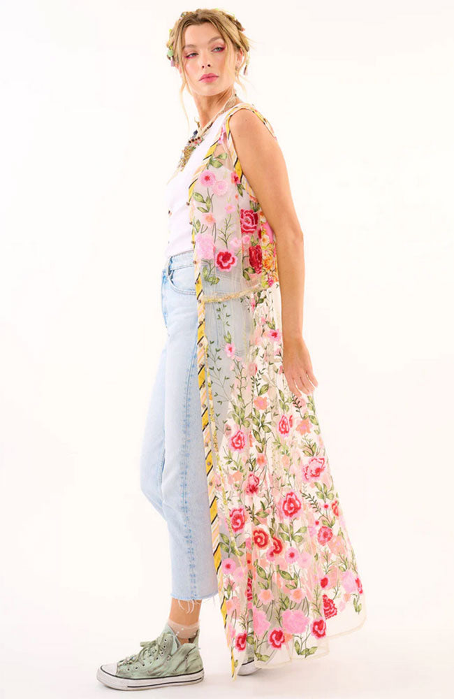 Cassia Embroidered Mesh Maxi