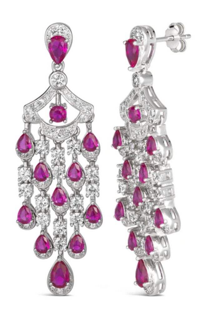 Elizabeth 40 Ruby Red Earrings