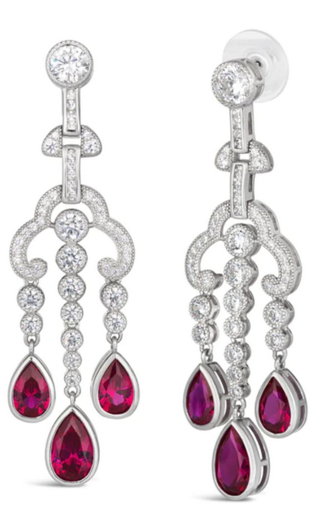 Elizabeth 46 Ruby Red Earrings