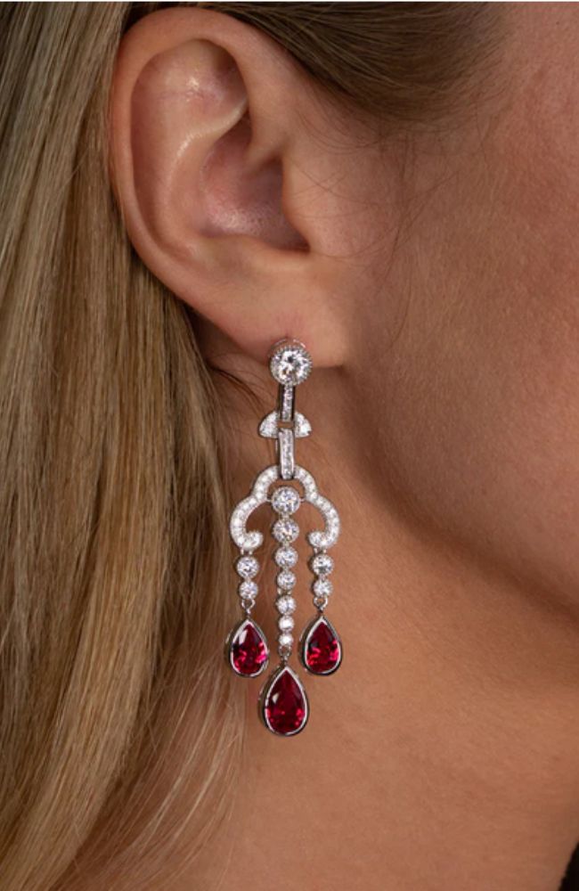 Elizabeth 46 Ruby Red Earrings
