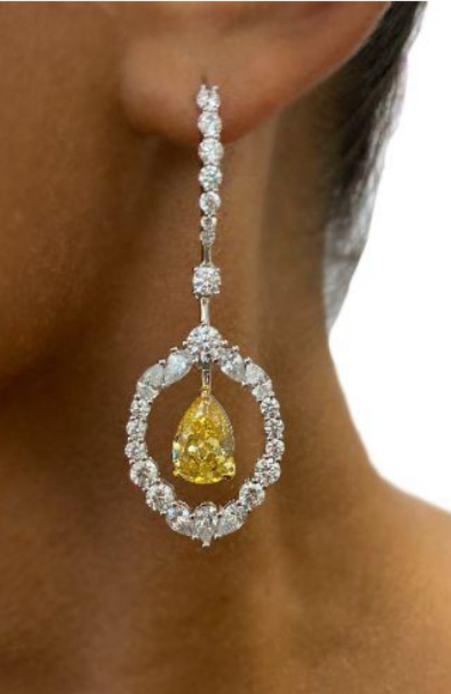 Elizabeth 55 Canary Yellow Earring